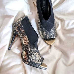 Donald J. Pliner peep-toe snakeskin high-heels